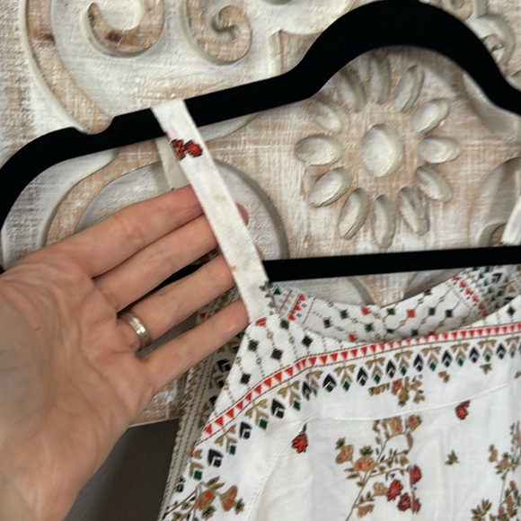 Lapogee | Bohemian Floral Linen Style Midi Dress Medium - Picture 9 of 11